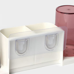 Держатель для зубных щеток настенный, с 2 стаканами на липучках, 31914 см, белый - Simaland фото 5