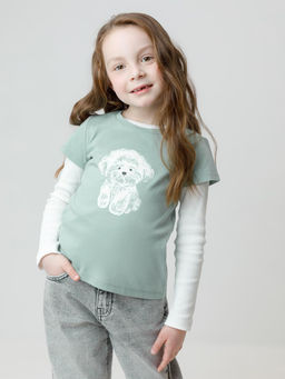 КР 302822/голубой прибой к635 фуфайка (футболка) для дев