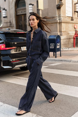 JEANS Z1975 JOGGER WIDE LEG TIRO ALTO / Azul