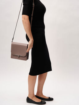 Кожаная сумка Deboro 30281 розово-серый