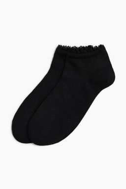 Pack de 2 calcetines sin ca?a ribeteados en encaje