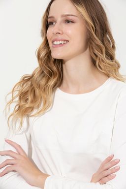 Женская толстовка цвета экрю с вырезом лодочкой - U.s. polo assn фото 2