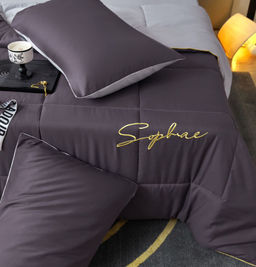 Одеяло Mency средней плотности однотонное с простыней на резинке и наволочками ODMENOR06