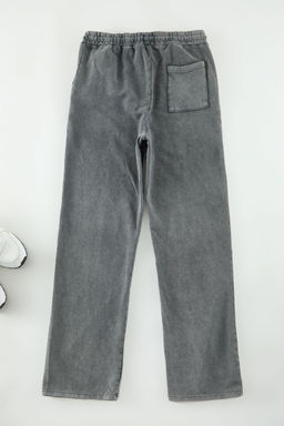 TRENDYOL MAN Antrasit Wide Leg Nervurlu Eskitme/Soluk Efektli Basic Esofman Alt? TMNAW25EA00007 - Trendyolmilla фото 8