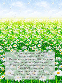 Пододеяльник Евромакси, бязь ГОСТ (Ромашковое поле) - Ивановотекстиль фото 3