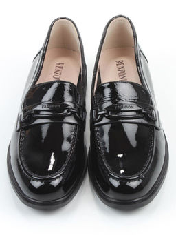 03-DEB33-2 BLACK Лоферы женские (натуральная кожа)