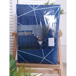 Постельное бельё 1,5 сп Полигон, тёмно-синий, 150х210 см, 150х210 см, 70х70 см, бязь, 105 г/м, 100% хлопок - Атра фото 5