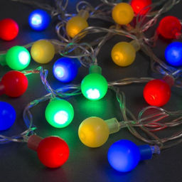 Гирлянда Нить 5 м с насадками Шарики цветные, IP20, прозрачная нить, 30 LED, свечение мульти, 8 режимов, 220 В - Luazon lighting фото 2
