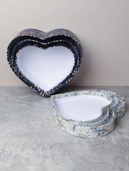 Коробка подарочная 3 штуки Сердце / 1158 /уп 24/16*18.3*7/18*20.3*8/20*22.3*9cm - ГалеонТрейд фото 4