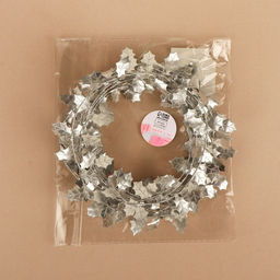 Листья на металлической проволоке, 21×18 мм, 5 м, цвет серебряный