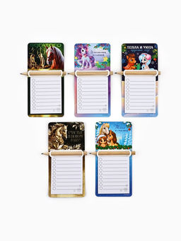 Цена за 5 шт. Магнит с блоком и карандашом Новогодний, МИКС