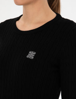Siyah Slim Fit Basic Kazak