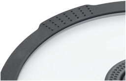 50209 WERNER Крышка стеклянная IMOLA 24см с силиконовым ободком и складной нейлоновой ручкой. Цвет: черный. Материал: закаленное стекло, силикон, нейлон