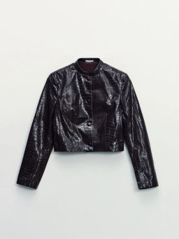 Приталенный жакет из искусственной кожи / Zarina