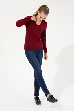 Kad_n Bordo V Yaka Basic Kazak