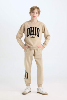 Толстый свитшот обычного кроя с круглым вырезом и принтом для мальчиков - Defacto фото 2