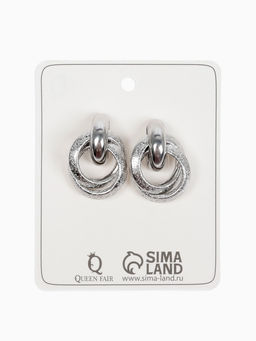Серьги металл Фьюче круги плетения, цвет серебро
