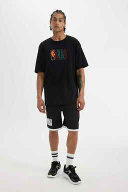 DeFactoFit Футболка Oversize с круглым вырезом и короткими рукавами NBA Wordmark  фото 2