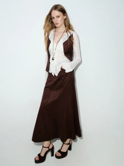 Юбка макси из искусственной замши ZR2604023503-27 / Zarina фото 6