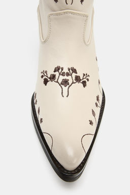 BOT?N PIEL COWBOY FLORES / blanco - Zara фото 7