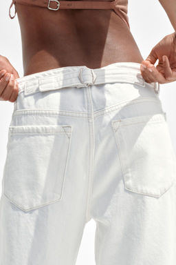 TRF SLOUCHY BELT LOOP MID-WAIST JEANS - Zara фото 6