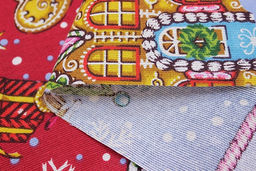 Рогожка Веселый праздник цв.красная малина, ш.1.5м, хлопок-100%, 160гр/м.кв - Купава фото 3