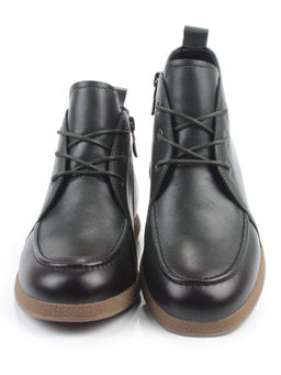 01-S77-97 DK. GREEN Ботинки демисезонные женские (натуральная кожа, байка)