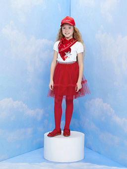 Beli Lastikli T?ll? K?z ?ocuk Etek