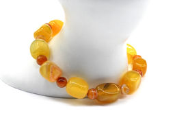 Браслет из агата тонированного прямоугольник 9*12мм цв.желтый