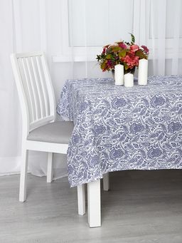 Скатерть из рогожки Персия голубой 150х180 - Амавес-текстиль фото 3