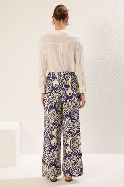 TRENDYOLMILLA Cok Renkli Etnik Desen Genis Kal?p Wide Leg Dokuma Pantolon TWOSS25PL00030 фото 5