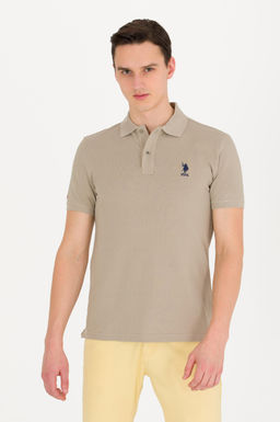 Мужская футболка цвета хаки с воротником поло Basic - U.s. polo assn фото 15
