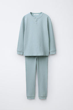 AGES 6-14/ PLAIN RIBBED PYJAMAS