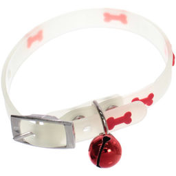 Цена за 6 шт. Ошейник для кошек с колокольчиком 1*30см "Neon-Кость" светящийся Ultramarine