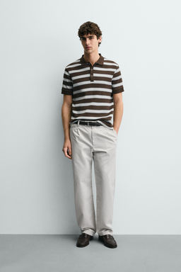 VERTICAL TEXTURED POLO SHIRT - Zara фото 9