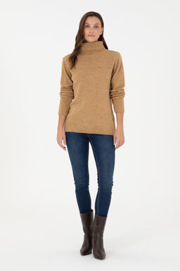 Женская водолазка светло-коричневого цвета Неожиданная скидка в корзине - U.s. polo assn фото 4