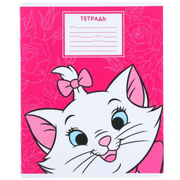 Цена за 10 шт. Тетрадь 12 листов, 5 видов МИКС, косая линия, Коты аристократы