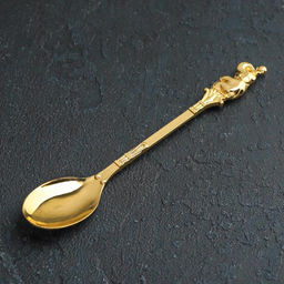 Набор ложек на подставке «Слон», 8×4×16 см, ложки h=13 см, 6 шт., цвет золотой