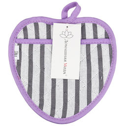 Прихватка с запахом 20х20см Лайн-3, форма Клубника, рогожка 171г/м2, хлопок 100%, наполнитель - ватин 280г/м2, на пластмассовом подвесе, Домашняя мода (Россия)  фото 4