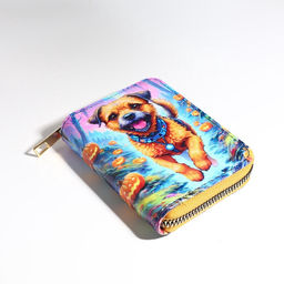 Кошелёк на молнии, синий, разноцветный