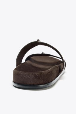 DOUBLE STRAP LEATHER SANDALS - Zara фото 11