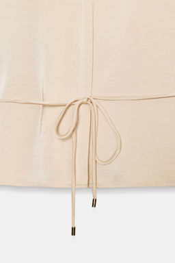 SATIN BLOUSE WITH THIN BELT - Zara фото 7