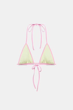 TOP BIKINI TRIANGULAR CONTRASTE / Amarillo - Zara фото 9