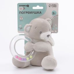 Погремушка мягкая Крошка Я «Серый мишка», от 3 мес.