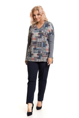 Пуловер 724 серый-коралл - Novita фото 8