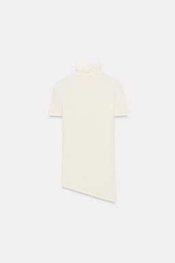ASYMMETRIC HIGH NECK T-SHIRT - Zara фото 13