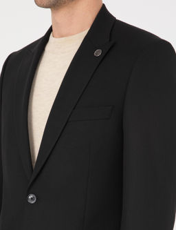 Siyah Slim Fit Tak_m Elbise