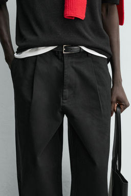 WIDE-LEG PLEATED TROUSERS - Zara фото 16