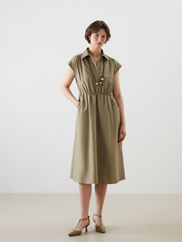 G?mlek Yaka Poplin Elbise