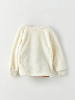 Bisiklet Yaka Nak??l? Uzun Kollu Pel?? K?z ?ocuk Sweatshirt ve Toka - Waikiki фото 3
